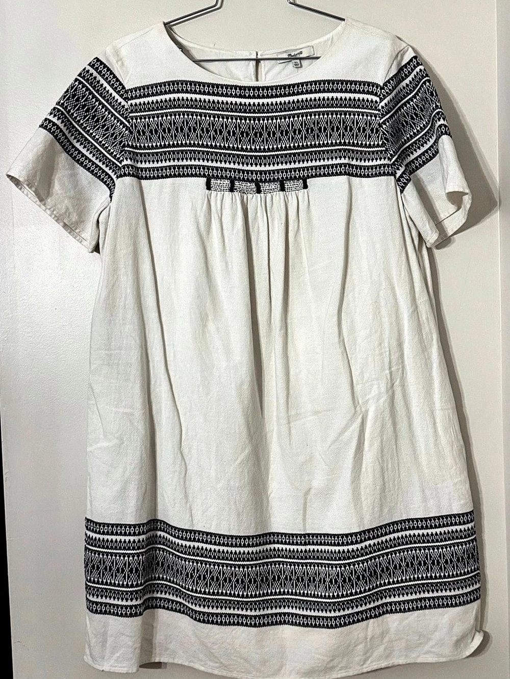 Madewell Geometric Mini Dress in White & Black